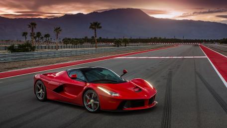 Stunning Ferrari LaFerrari on the Racetrack at Sunset wallpaper