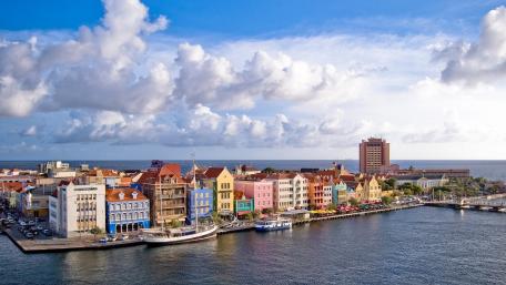 Vivacious Coastal Charms of Curaçao Cityscape wallpaper