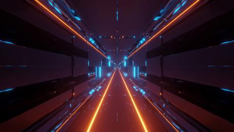 Neon Tech Tunnel wallpaper