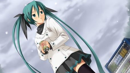 Charming Anime Icon in Winter Scene wallpaper