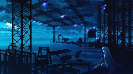 At Dusk with Hatsune Miku wallpaper