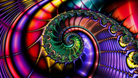 Vibrant Spiral of Colorful Fractals wallpaper