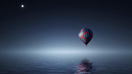 Night hot air ballooning wallpaper