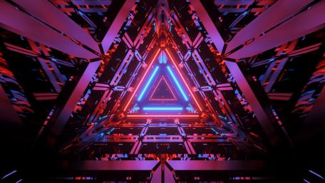 3D Neon triangles wallpaper