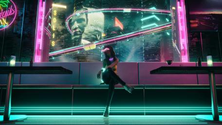 Cyberpunk Nightlife in a Futuristic Cityscape wallpaper