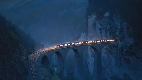 Landwasser Viaduct long exposure photo wallpaper