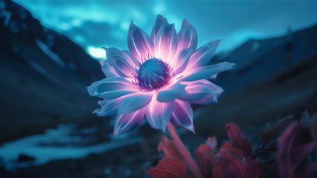 Magical luminous flower wallpaper