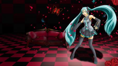 Vibrant Fantasy with Hatsune Miku's Charm wallpaper