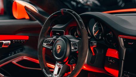 Luxury Car Interior with Red Accents wallpaper