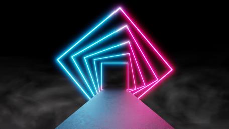 Neon Corridor into the Abyss wallpaper