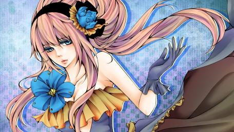 Enchanting Megurine Luka Wallpaper Displays Vibrant Artistry and Charm wallpaper