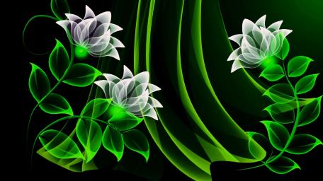 Neon Green Floral Elegance wallpaper