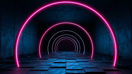 Neon Tunnel Journey into the Unknown wallpaper