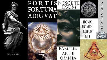 Julius Caesar Inspiring Collage with Latin Quotes wallpaper