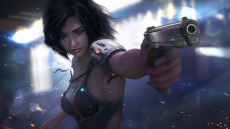 Cyberpunk Warrior in a Futuristic World wallpaper
