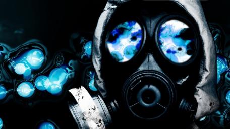 Gas Mask Glow Adventure Art wallpaper