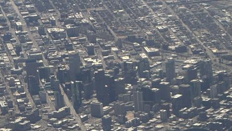 Urban Panorama from Above in Bright Daylight wallpaper