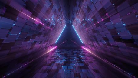 Neon Symmetry in Triangular Abyss wallpaper