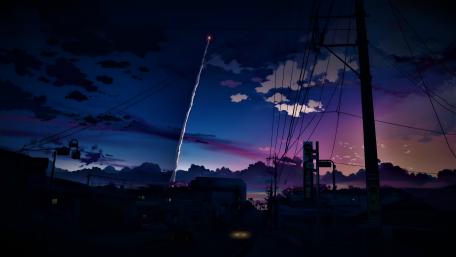 Twilight Serenity in an Anime Town wallpaper