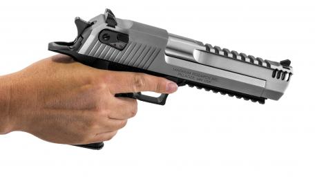 Silver Desert Eagle in Hand wallpaper