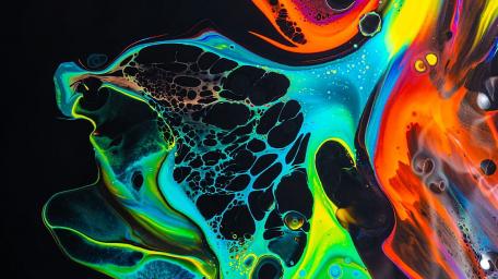 Vibrant Liquid Patterns Flowing Through Space wallpaper