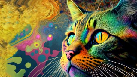 Colorful cat wallpaper