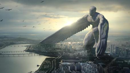 Giant angel wallpaper
