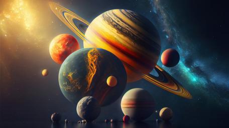 Cosmic Symphony of Planetary Grandeur wallpaper