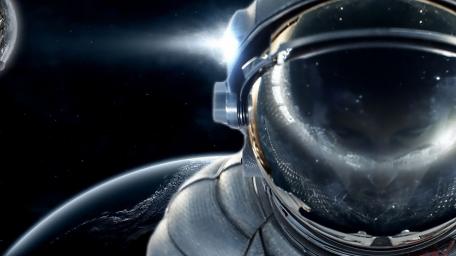 Astronaut in a Distant Futuristic World wallpaper