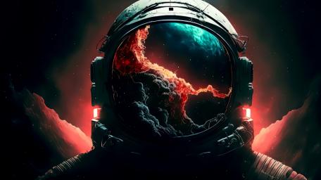 Astronaut Gazing at Cosmic Wonders wallpaper