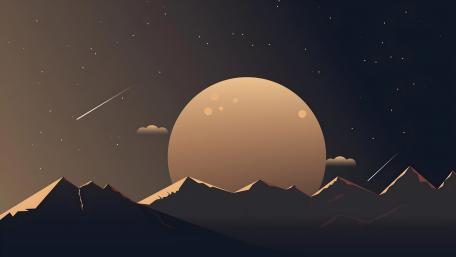 Moonlit Mountain Tranquility wallpaper