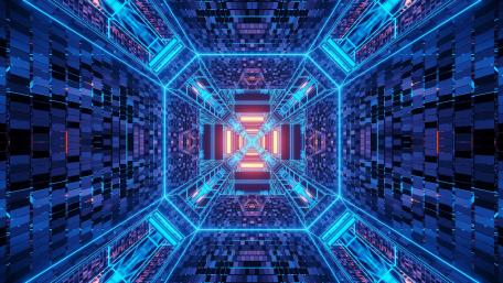 Neon Tech Infinity Tunnel Wallpaper wallpaper