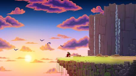 Romantic pixel art wallpaper