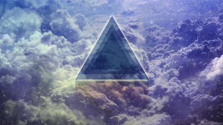 Mystical Triangle in a Cloudy Realm wallpaper