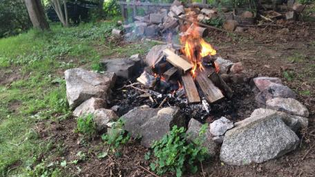 Cozy Campfire in a Natural Setting wallpaper