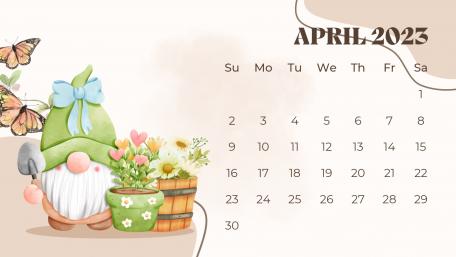 Gnome-Themed April 2023 Calendar Wallpaper wallpaper