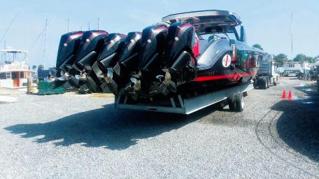 High-Performance Boat with Multiple Engines Ready for Adventure wallpaper