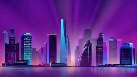 Neon Dreamscape Cityscape wallpaper