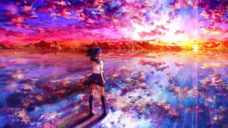 A Cosmic Sunset at the Edge of Reality wallpaper