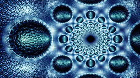 Blue Fractal Illusions in Symmetrical Harmony wallpaper