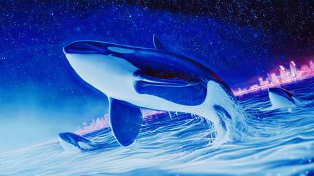 Orca Odyssey Under Starlit Skies wallpaper