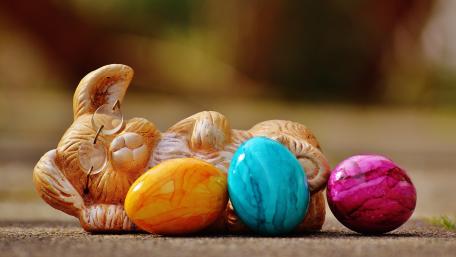 Easter Bunny and Colorful Eggs Wallpaper wallpaper