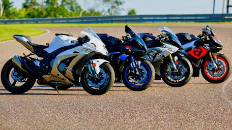 Stylish Motorcycles in a Lineup wallpaper