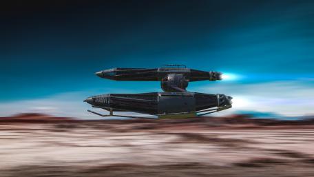 Futuristic Spacecraft in Motion wallpaper