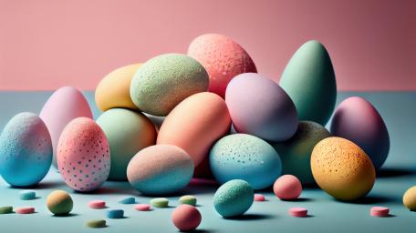 Colorful Easter Eggs in Pastel Hues for Cheerful Celebrations wallpaper