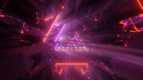 Neon Triangle Laser Pathway in Digital Art Wonderland wallpaper