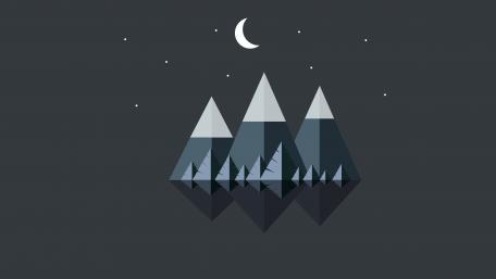 Calm Night in Minimalist Mountains wallpaper