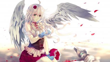 Celestial Beauty of an Angelic Anime Girl wallpaper