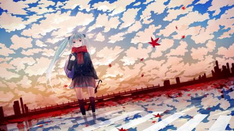 Autumn Serenity with Hatsune Miku wallpaper