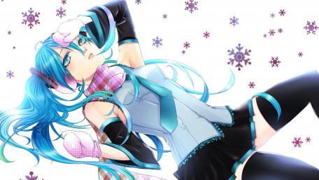 Charming Anime Girl in Winter Wonderland wallpaper